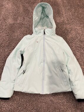 Obermeyer Rylee Girls Light Mint Hooded Winter Jacket/Med 10-12